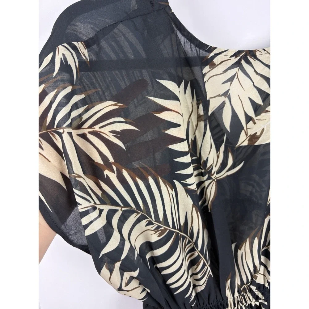Cupshe Tropical Palm Cover Up Dress Medium NWT Leaf Beach Resort Swim Coverup